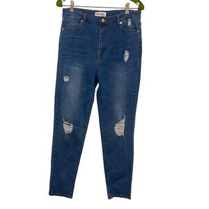 Peach Love California Distressed Denim Skinny Jeans Size Large